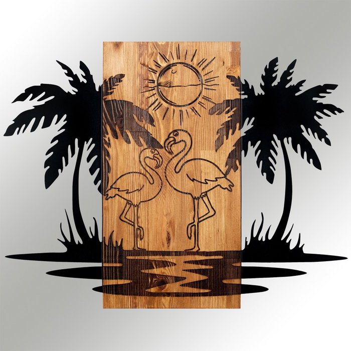 Wallity Hawaii Accesorio Decorativo de Pared Negro y Nogal